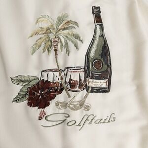 Weekender Embroidered Golftails Camp Shirt Mens Large Cream Limited Edition